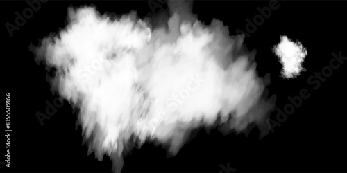 Cloud Isolated on Black Background,Abstract Sky with Fluffy White Cloudy,Nature illustration elements for Spring,Summer,Group of Smoke, Cloud bubble,Cloud Comping Shape