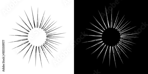 Dynamic abstract spiral sound wave rhythm lines. Circular spiral sound wave rhythm of lines. Circular futuristic abstract lines, black and white background.	