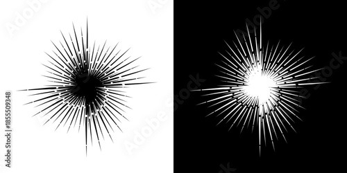 Dynamic abstract spiral sound wave rhythm lines. Circular spiral sound wave rhythm of lines. Circular futuristic abstract lines, black and white background.	