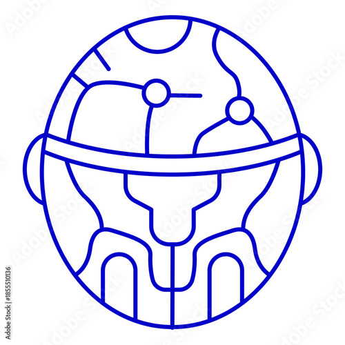 Cyber Helmet Line Icon