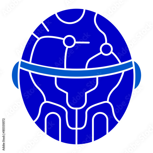 Cybernetic Helmet Head Solid