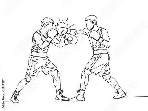 boxing match black line art clip art preview