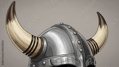 Viking helmet with horns detailed illustration of ancient warrior headwear historical symbol for fan