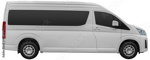 Tableau sur toile Side view white van