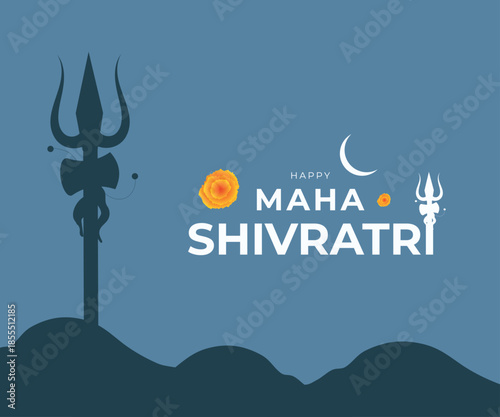 Maha Shivratri banner. Card for web design. Vector illustration
