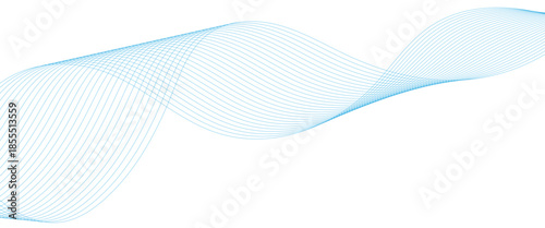 Abstract white and blue wave dynamic curve lines on white background. Energy technology concept modern backdrop design for business, presentation, banner.