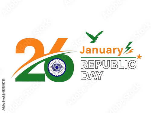 26 january republic day india isolated on transparent background