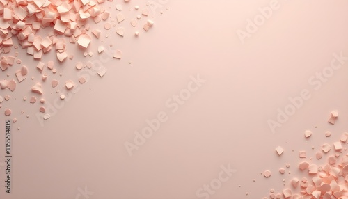 Top down minimalist confetti composition on matte surface showcasing integrated 2026 number with soft light calm luxury balance elegance symmetry