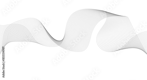 black and white wavy stripes of the pattern of black lines on white background. Abstract wave element for design. Digital frequency track equalizer. 
