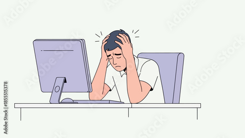 Stress and Frustration in the Workplace Represented by Overwhelmed Person at