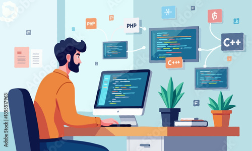 Software Development, Coding, and Programming Workspace