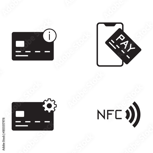 Digital Wireless NFC Contactless Communication Symbols
