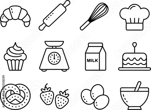 Baking including pastry milk cake croissant