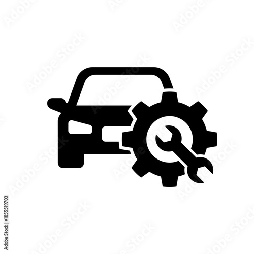 Car services icon set. Car maintenance icons. Car repair logo. Fix service tools, wrench, screwdriver, repair instruments, wheel cogwheel, gears logo line black icon collections. Vector illustration.