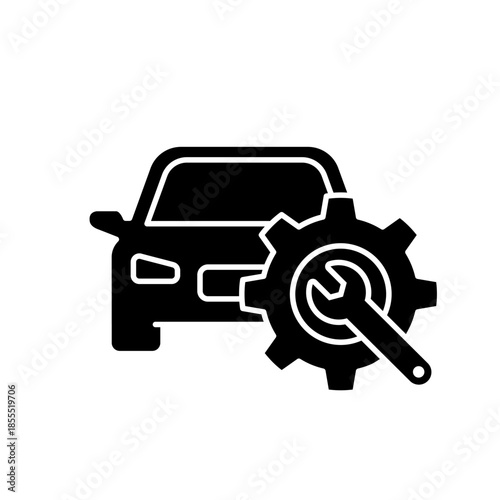 Car services icon set. Car maintenance icons. Car repair logo. Fix service tools, wrench, screwdriver, repair instruments, wheel cogwheel, gears logo line black icon collections. Vector illustration.