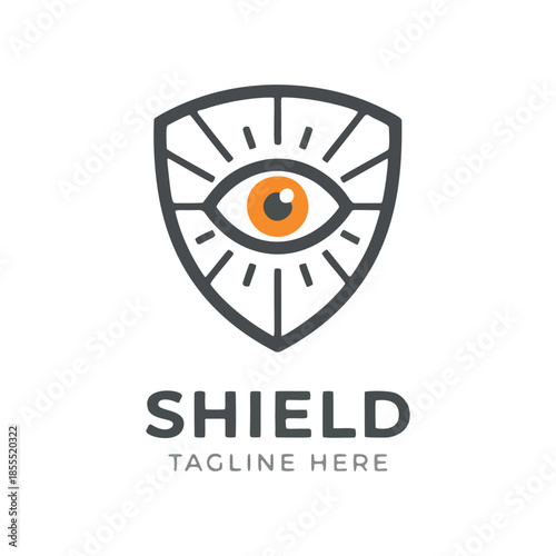 Monoline Vigilance Eye Shield Logo