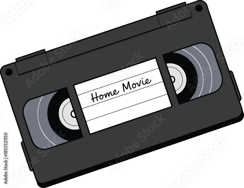 Black V H S tape with Home Movie label VHS tape video cassette