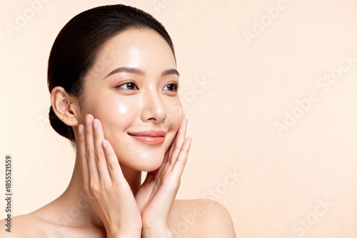 Natural Skincare Concept with Beautiful Woman and Healthy Glowing Skin