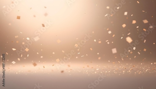 Luxury wide background with floating confetti ribbon textures and refined 2026 number creating calm festive celebration mood party design template