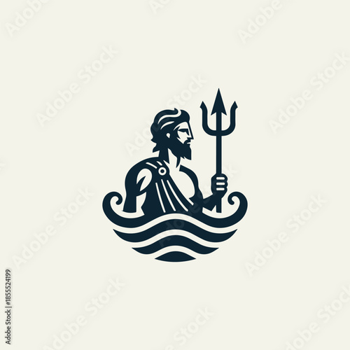 Greek Poseidon God Logo