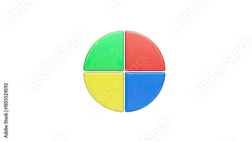 Free Download 3D Four Colorful Segments of a Pie Chart on transparent background - GFXLoad