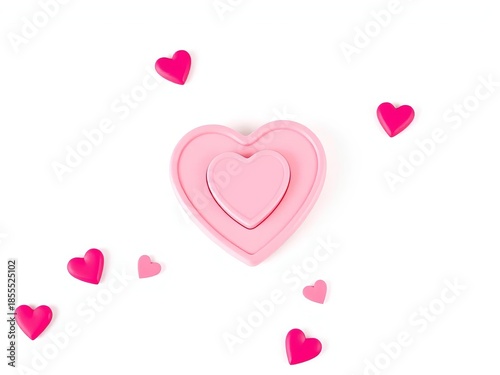 Soft pink heart pop it fidget toy, cute Valentine's gift, pastel silicone stress relief, kids toy vector illustration on white,  anti-stress,  pastel