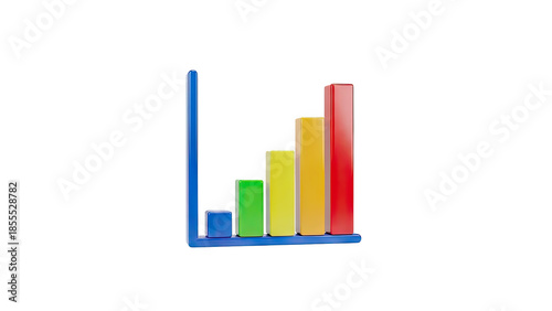 Free Download 3D Colorful 3D bar chart showing growth on transparent background - GFXLoad