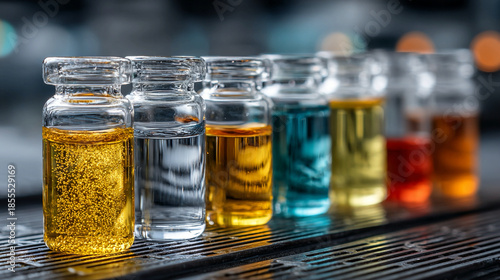 Environmental lab test tube arrangement displaying analytical equipment precision, chemical sample assessment clarity, scientific workflow structure, ecological research intensity, and laboratory