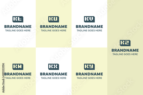 Letters KT KU KV KW KX KY KZ Box 3D Logo Set, for any brand with TK UK VK WK XK YK ZK initials