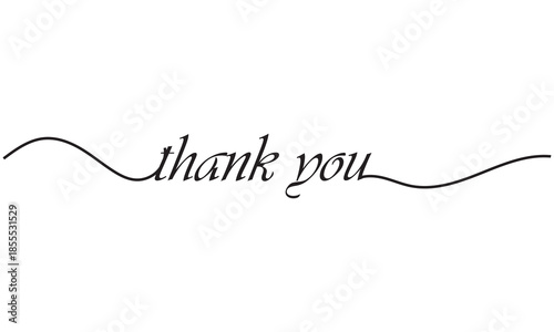 Thank You Typography Message .Thank you typography conveying gratitude and appreciation, ideal for greetings, banners, and simple graphic design use.