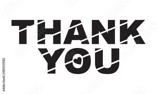 Thank You Typography Message .Thank you typography conveying gratitude and appreciation, ideal for greetings, banners, and simple graphic design use.