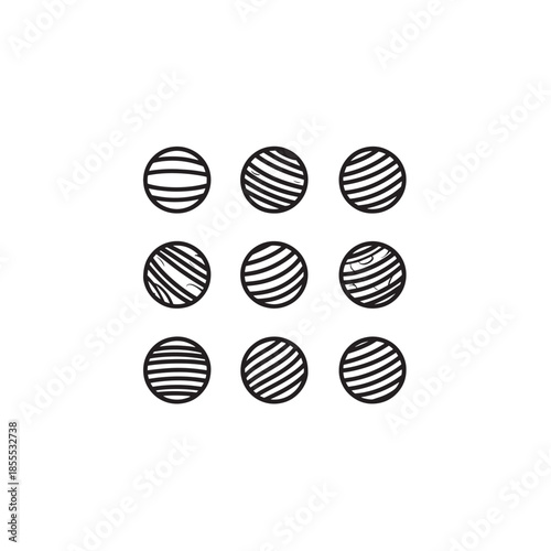 Therapy Ball line art exercise wellness icon