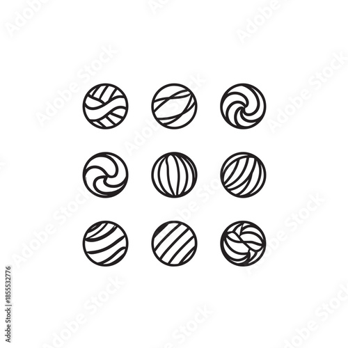 Therapy Ball line art balance training illustration