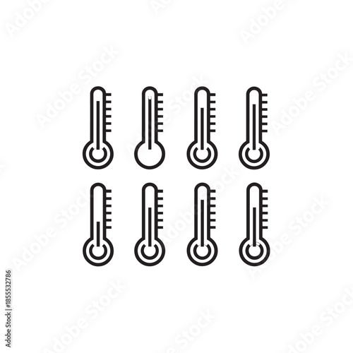 thermometer line art clean climate measurement illustration