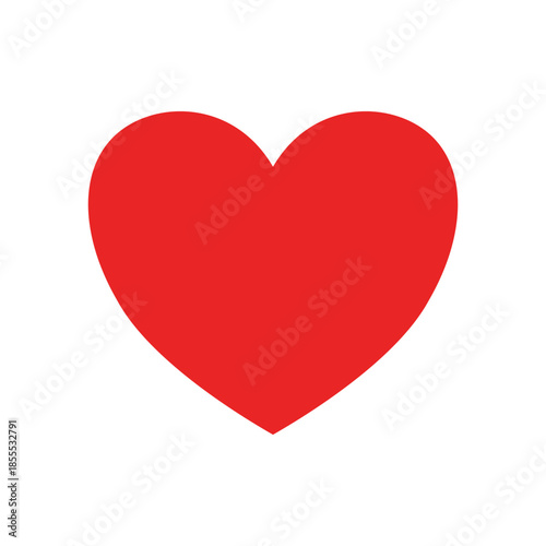 Simple Red Heart Icon Vector Illustration. Classic Love Symbol for Valentine's Day and Romance