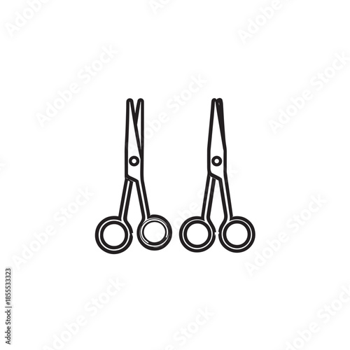 Trauma Shears line art cutting instruments for emergencies