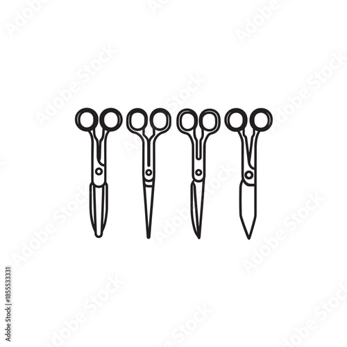 Trauma Shears line art medical scissors for professionals