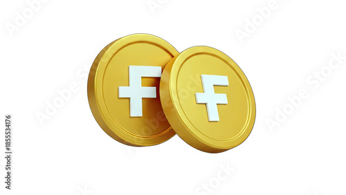 3D Gold coins with the 