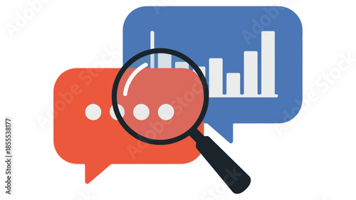 A conceptual illustration representing the analysis of social media communication and market data