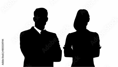 Business professionals standing confidently together in unity