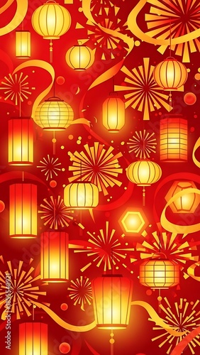 Lanterns and Fireworks for Festive Celebration