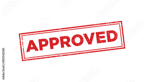 Red Grunge Rubber Stamp with Word Approved Isolated on White Background