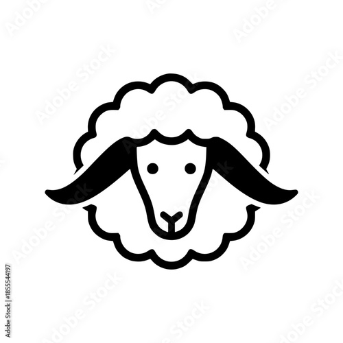 Minimalist sheep head vector illustration