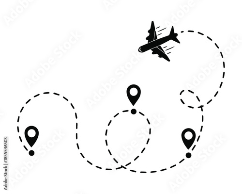 Travel Dotted Flight Path Background