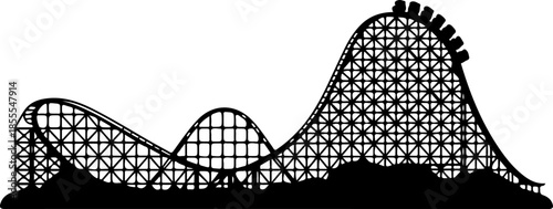 Classic Roller Coaster silhouette vector illustration