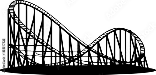 Classic Roller Coaster silhouette vector illustration