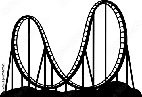 Classic Roller Coaster silhouette vector illustration