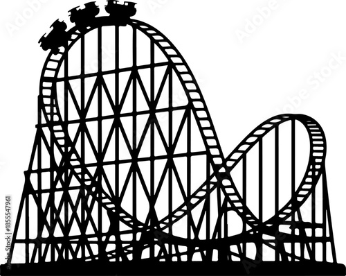Classic Roller Coaster silhouette vector illustration