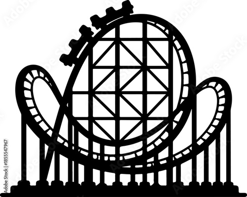 Classic Roller Coaster silhouette vector illustration