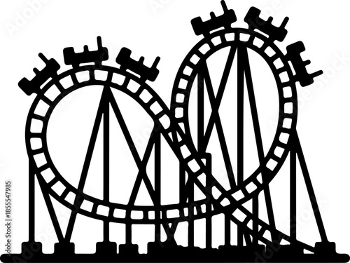 Classic Roller Coaster silhouette vector illustration